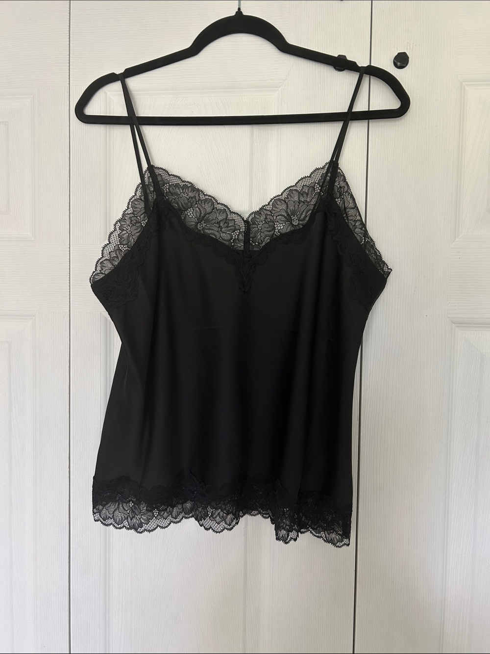 Express Black Downtown Cami with Lace Trim